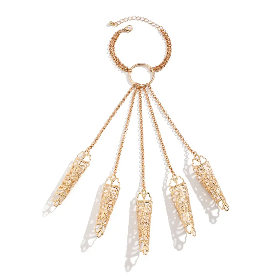 Gold &bull; Full set detail gothic finger chain jewellery