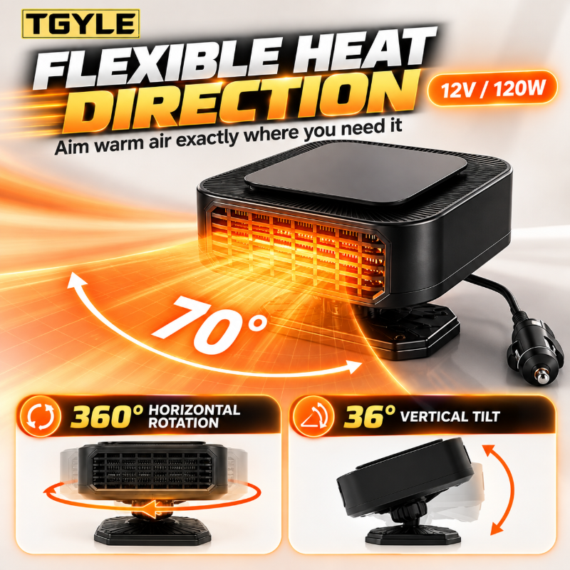 🔥LAST DAY SALE 49% OFF - Portable Car Heater Defroster with 360-Degree Rotating Base