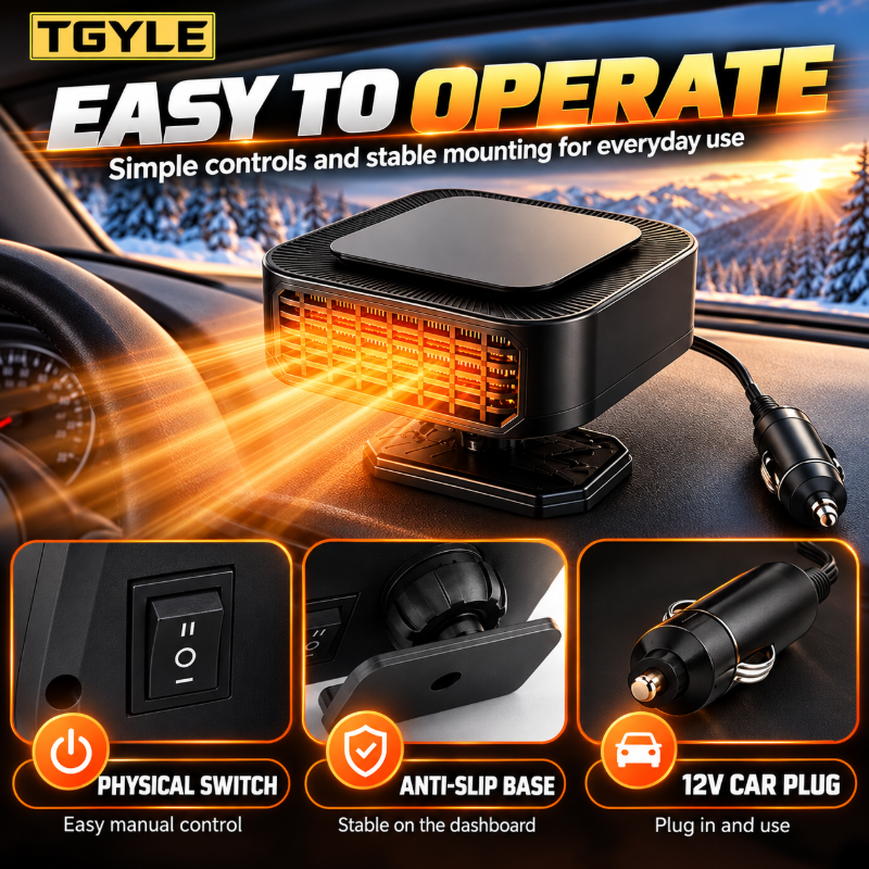 🔥LAST DAY SALE 49% OFF - Portable Car Heater Defroster with 360-Degree Rotating Base