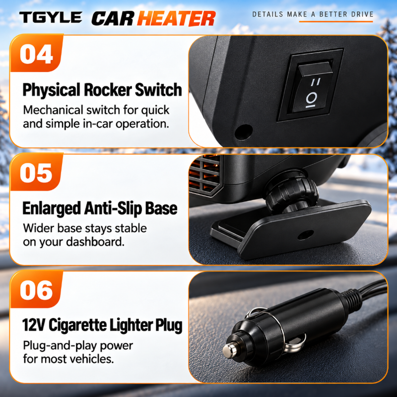 🔥LAST DAY SALE 49% OFF - Portable Car Heater Defroster with 360-Degree Rotating Base