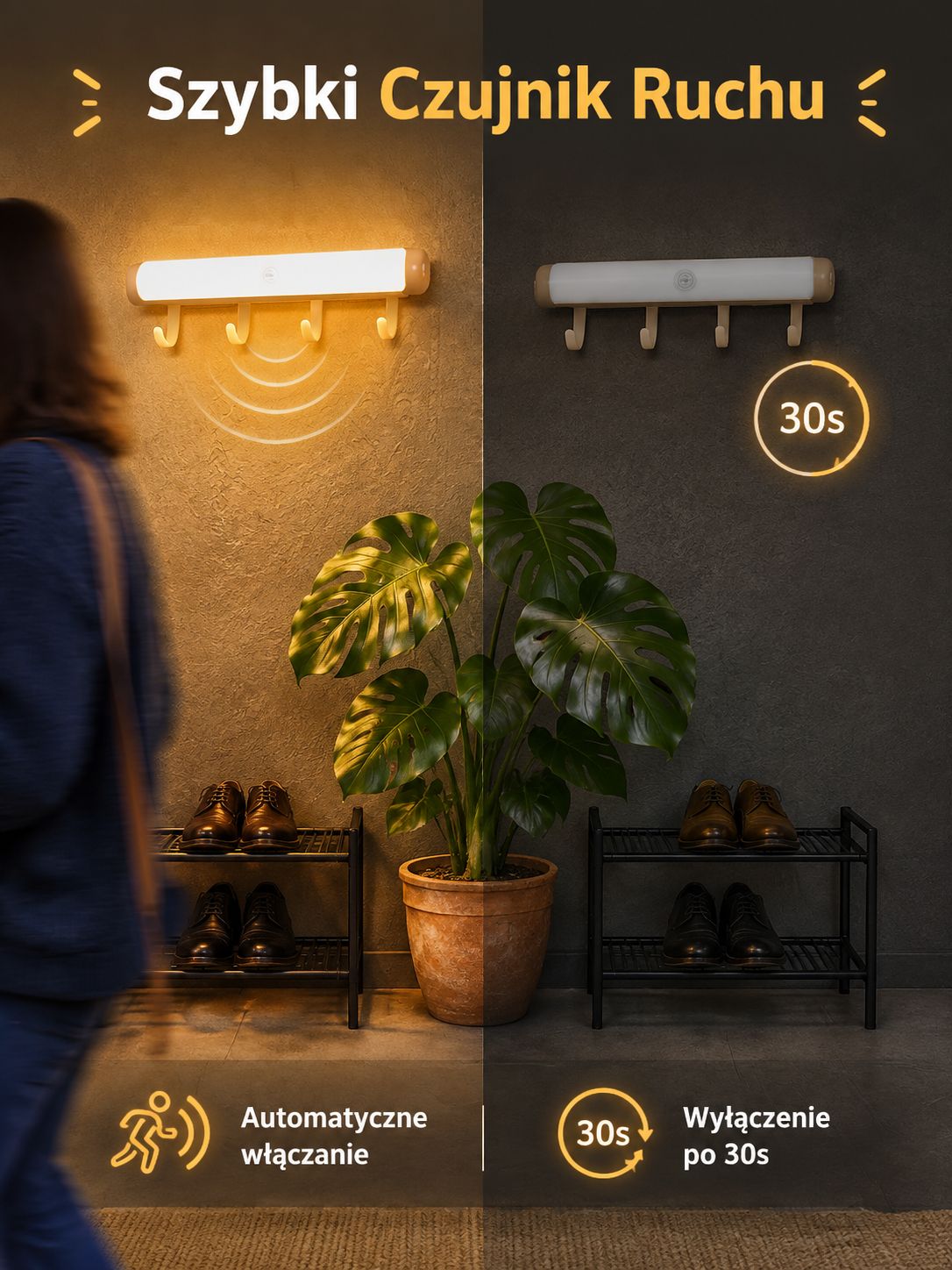 Automatyczna lampa wisząca z czujnikiem ruchu