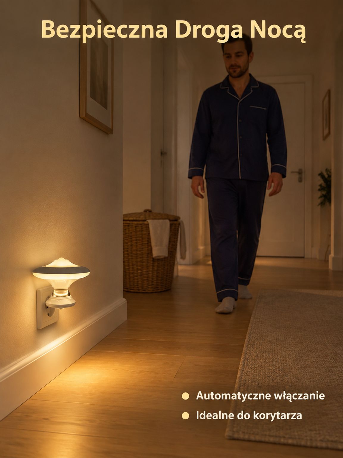 LED-owa nocna lampka z czujnikiem ruchu