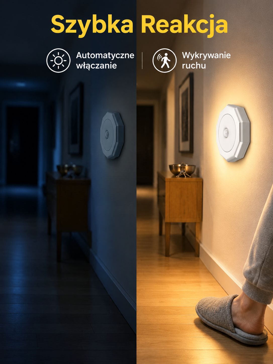 Inteligentna lampa ścienna z detektorem ruchu