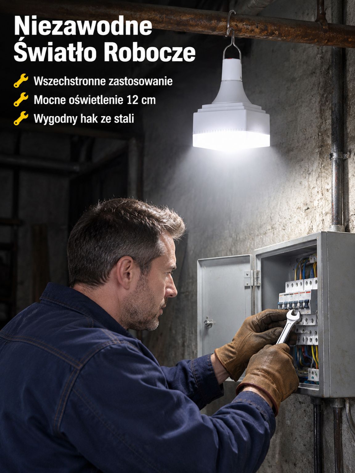 Wielofunkcyjna, ładowalna lampa LED awaryjna