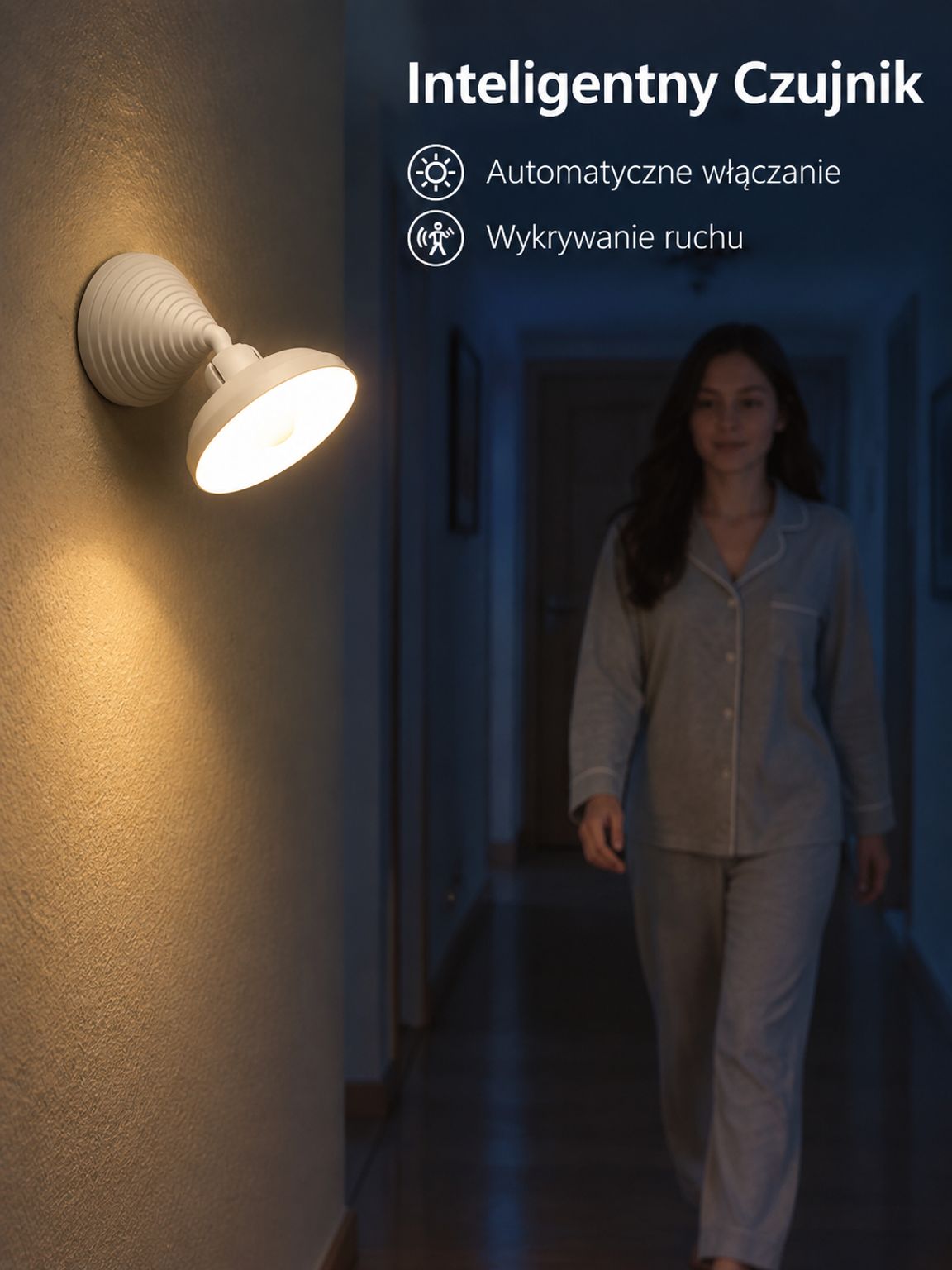 Inteligentna Lampa z Czujnikiem Ruchu 360° Obrotowa