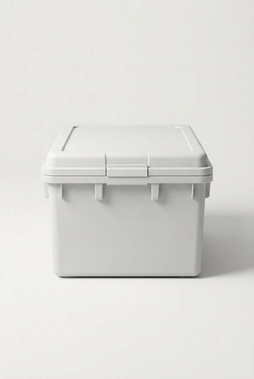 Whitesmoke under-bed storage box on seamless background