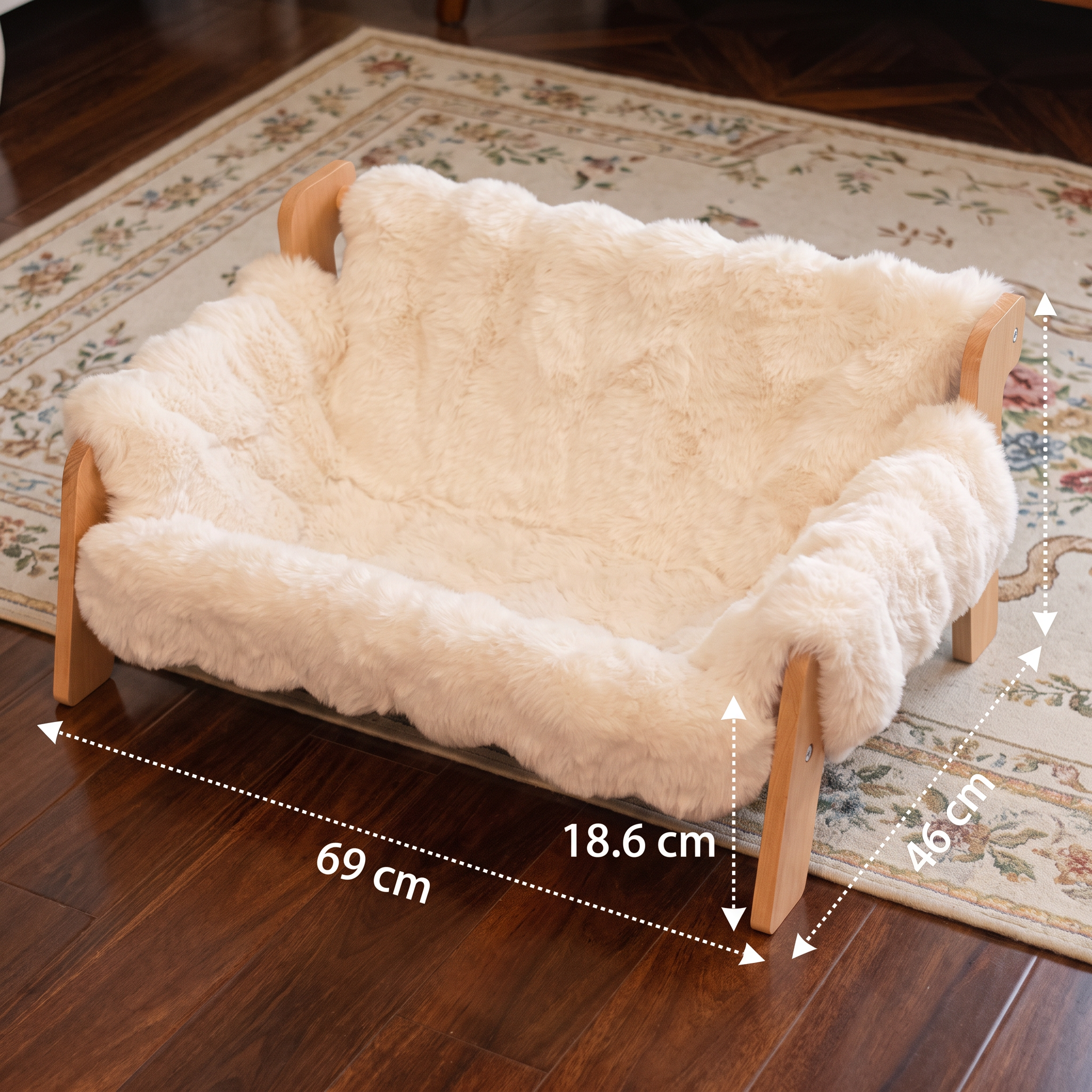 Luxury Elevated Solid Wood Cat Couch Bed
