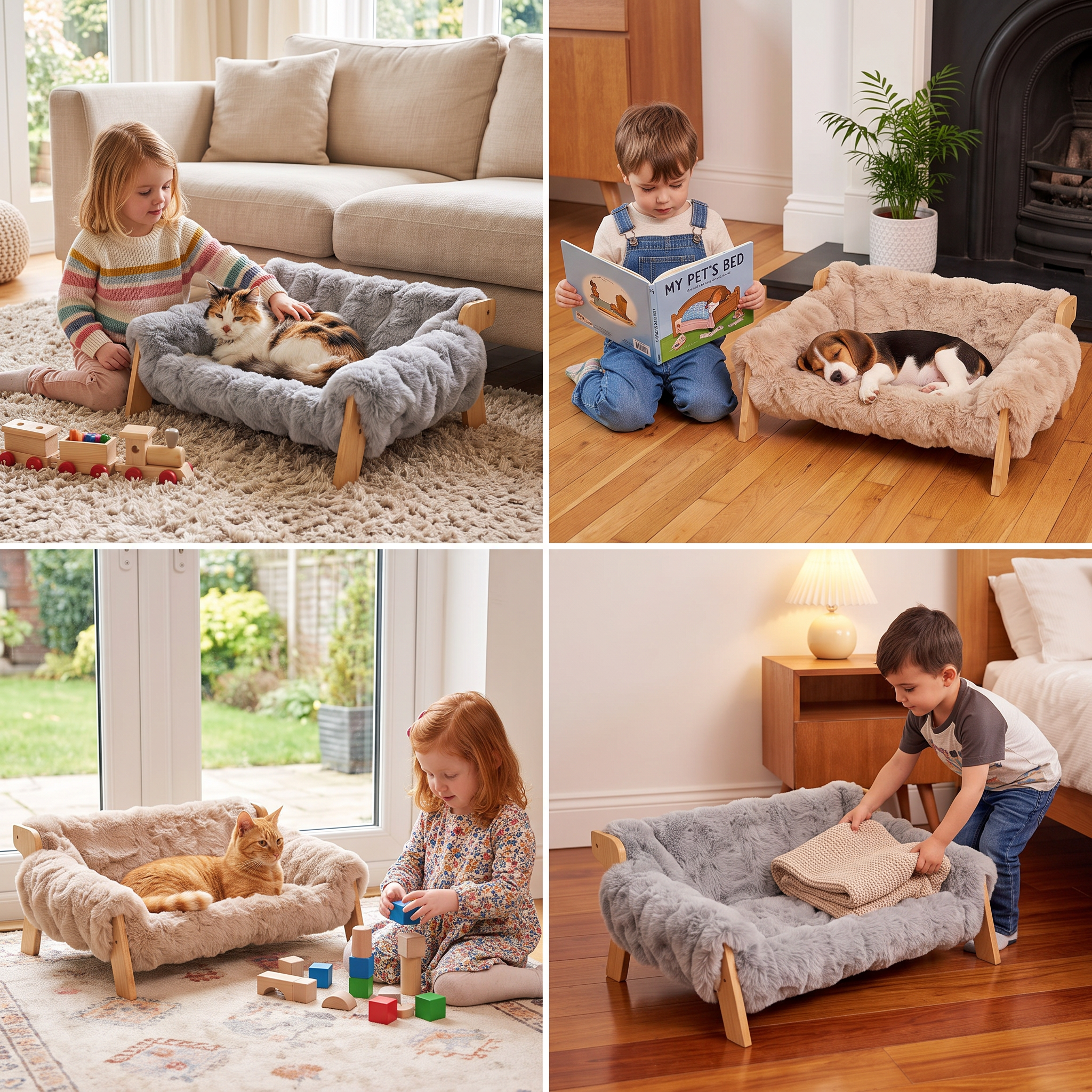 Luxury Elevated Solid Wood Cat Couch Bed