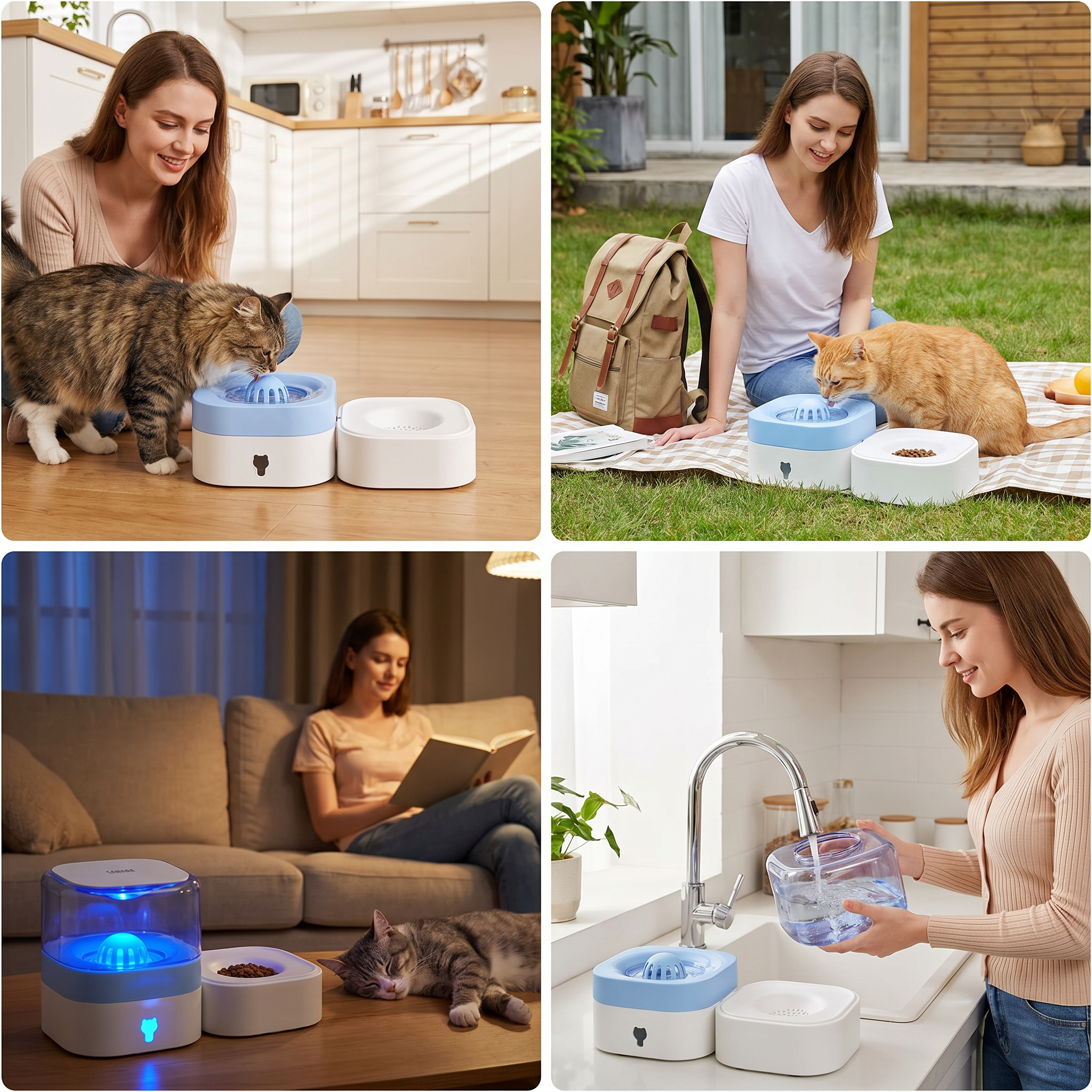 Automatic portable water dispenser for cats