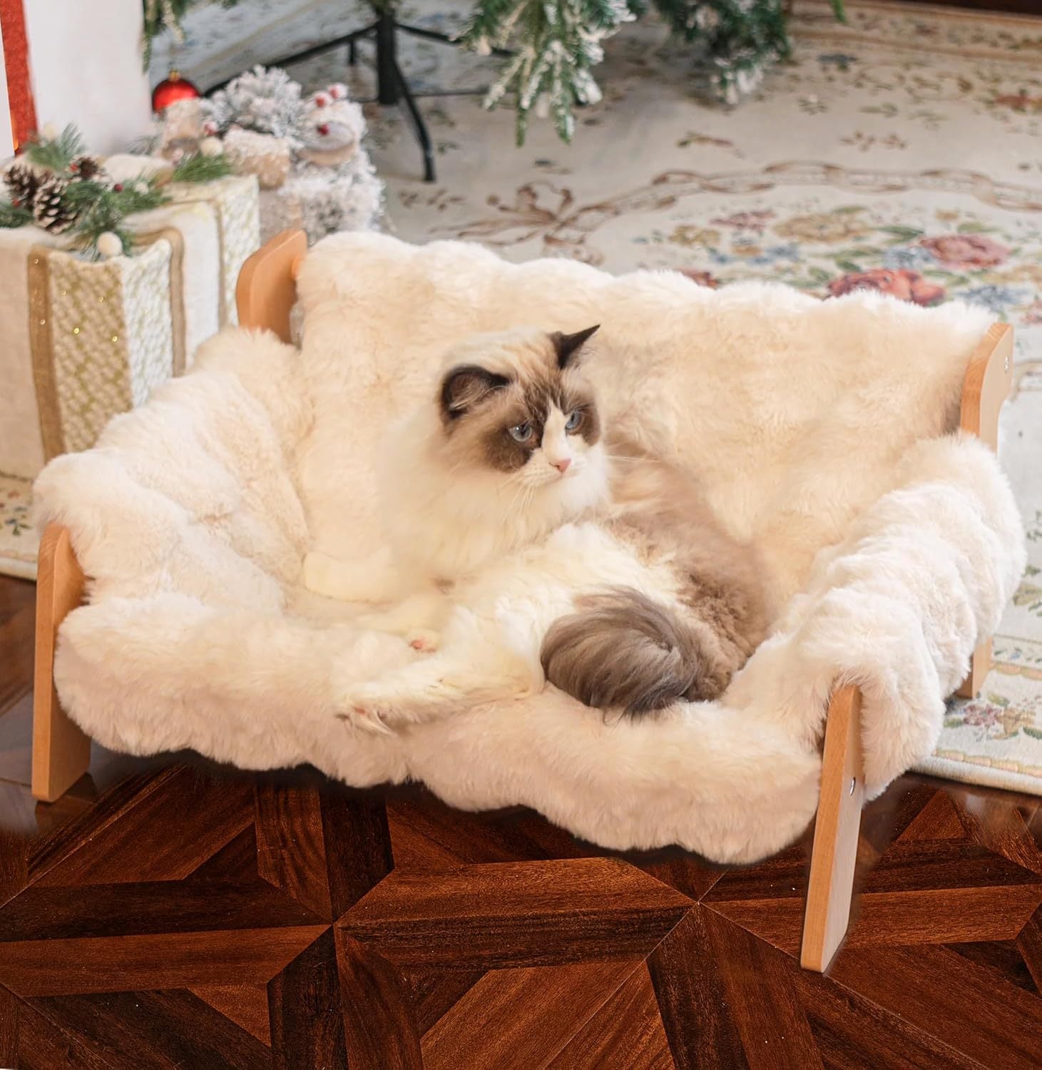 Luxury Elevated Solid Wood Cat Couch Bed