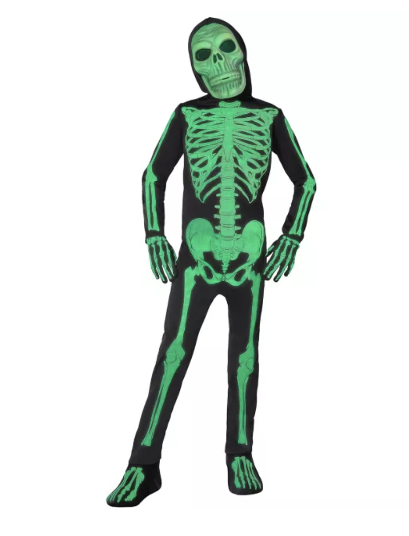 Déguisement squelette phosphorescent pour enfant