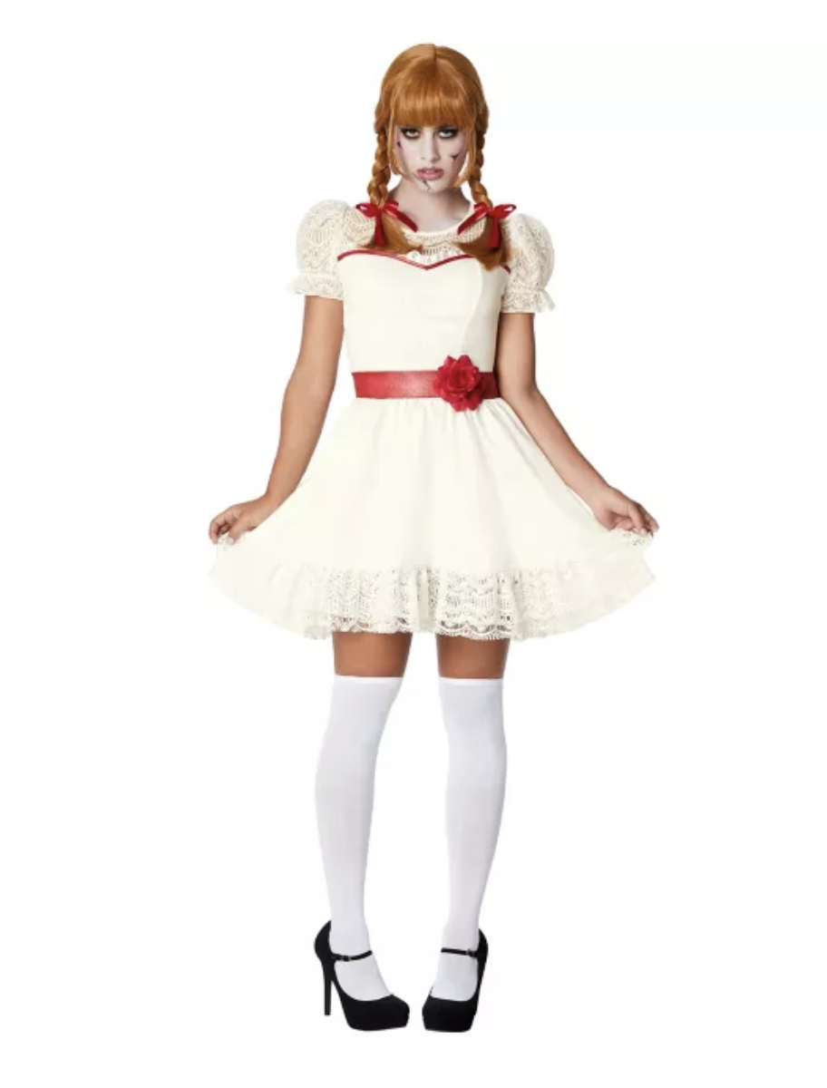 Déguisement robe de poupée terrifiante pour adulte
