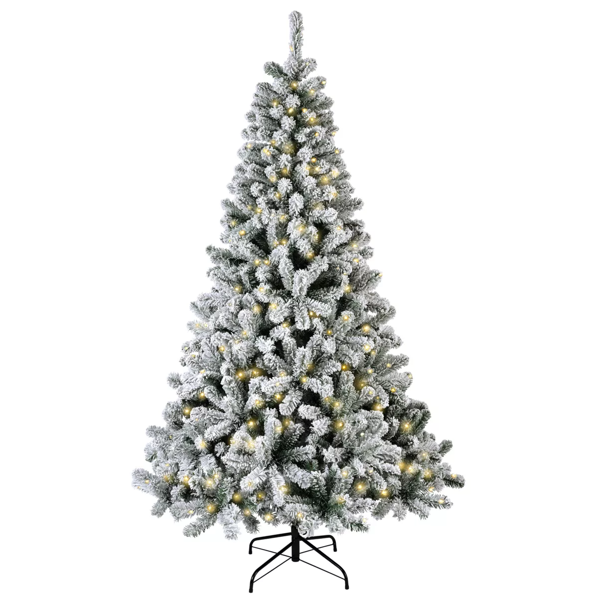 Sapin de Noël artificiel enneigé lumineux Nordmann – 180 cm, 260 LED blanc chaud