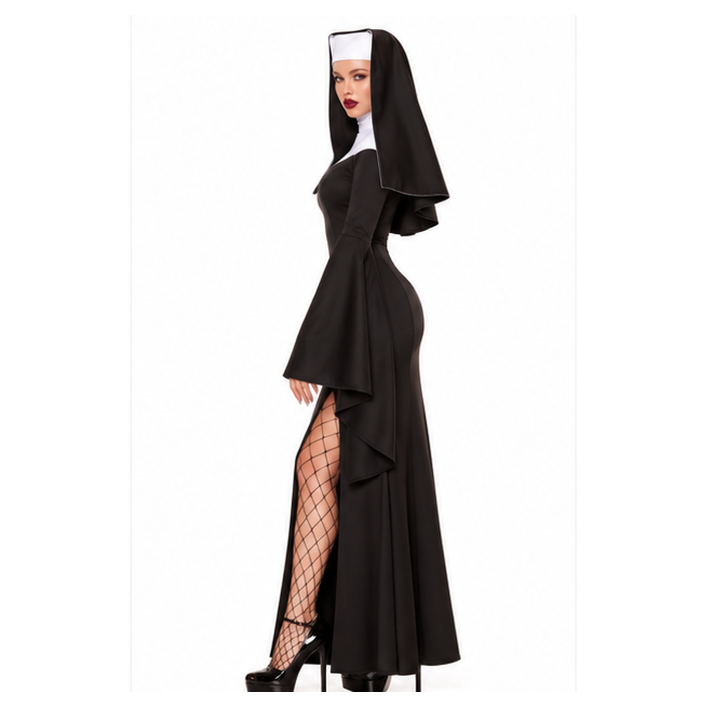 Déguisement de religieuse longue pour adulte