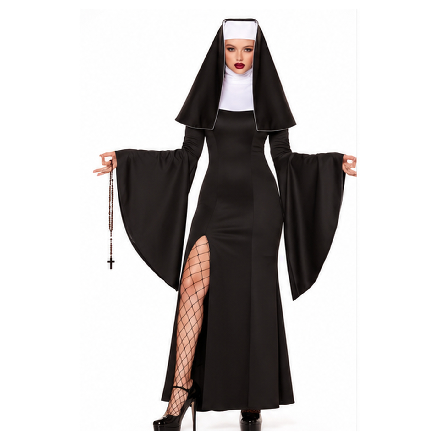 Déguisement de religieuse longue pour adulte