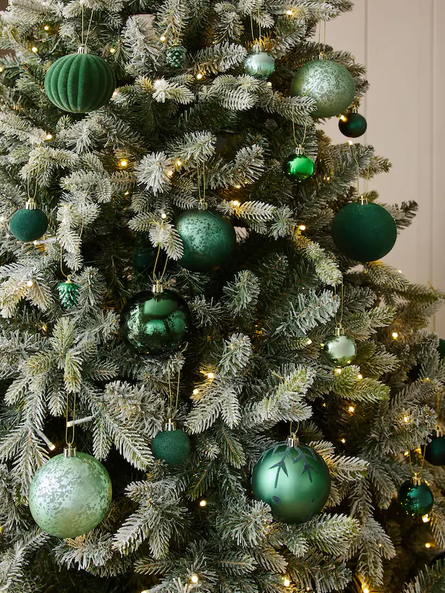 Lot de 50 boules de Noël vert forêt foncé incassables