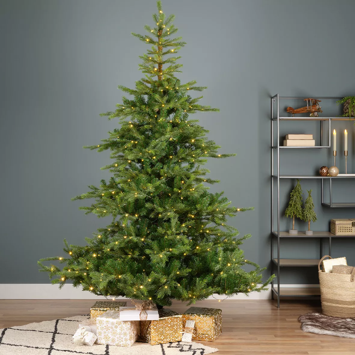Sapin de Noël artificiel lumineux Alpine – 180 cm, 400 LED blanc chaud