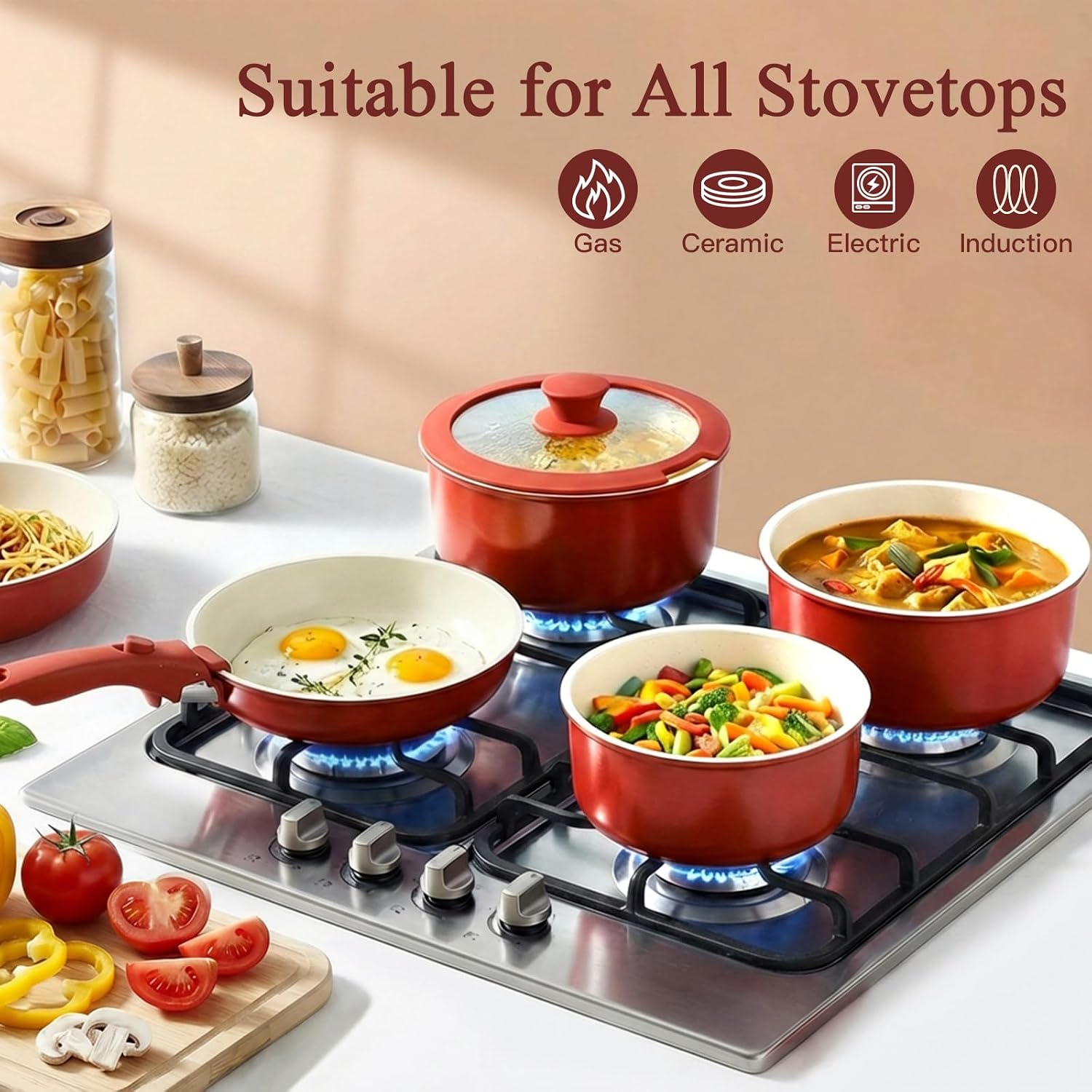 11PCS Pots and Pans Set Non Stick with Detachable Handle-Coolskitchenstore