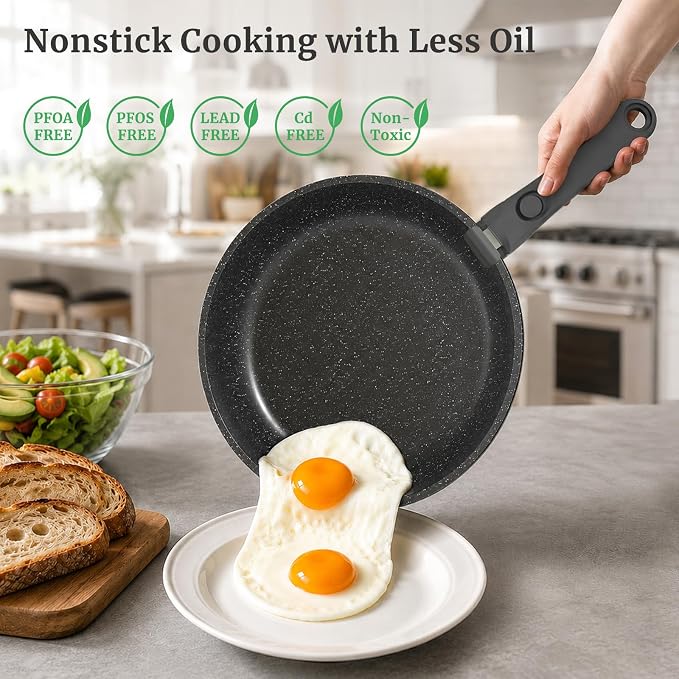20Pcs Nonstick Cookware Set with Detachable Handles, Oven Safe-Coolskitchenstore