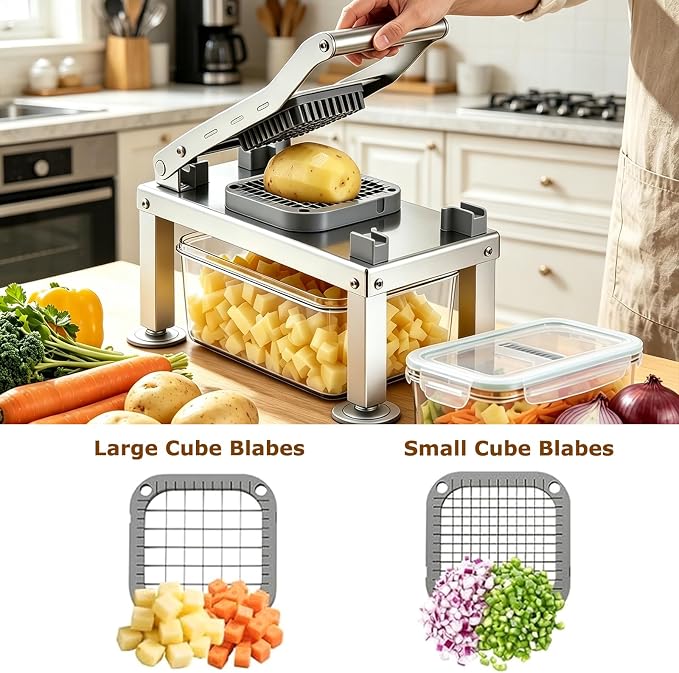 Stainless Steel Vegetable Chopper, Veggie Chopper with 9 Blades-Coolskitchenstore