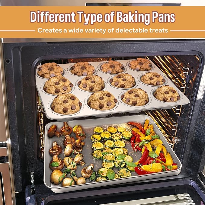6-Piece Baking Pans set, Stainless Steel Bakeware Set for Oven-Coolskitchenstore