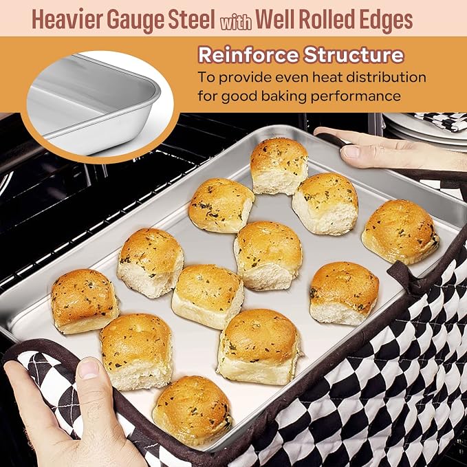 6-Piece Baking Pans set, Stainless Steel Bakeware Set for Oven-Coolskitchenstore