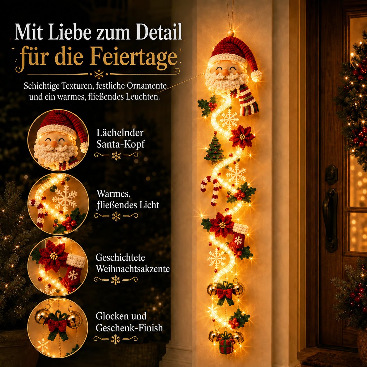 🎄 Leuchtender Weihnachtstürhänger