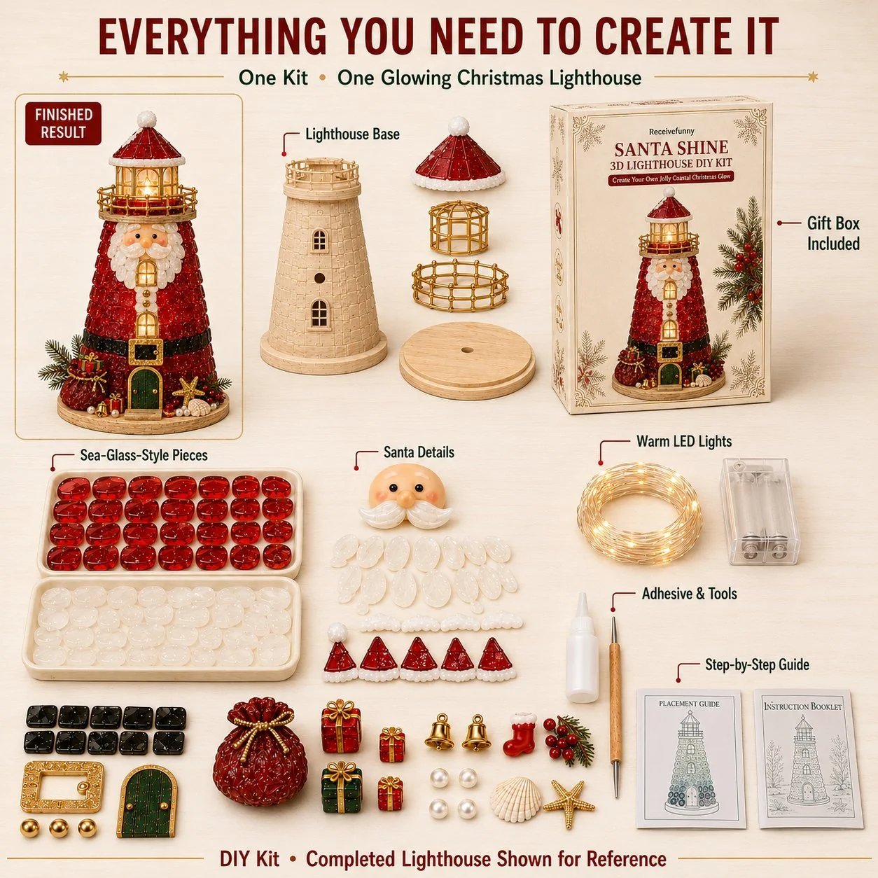 🎄Beginner-Friendly DIY Lighted Christmas Character Sea Glass