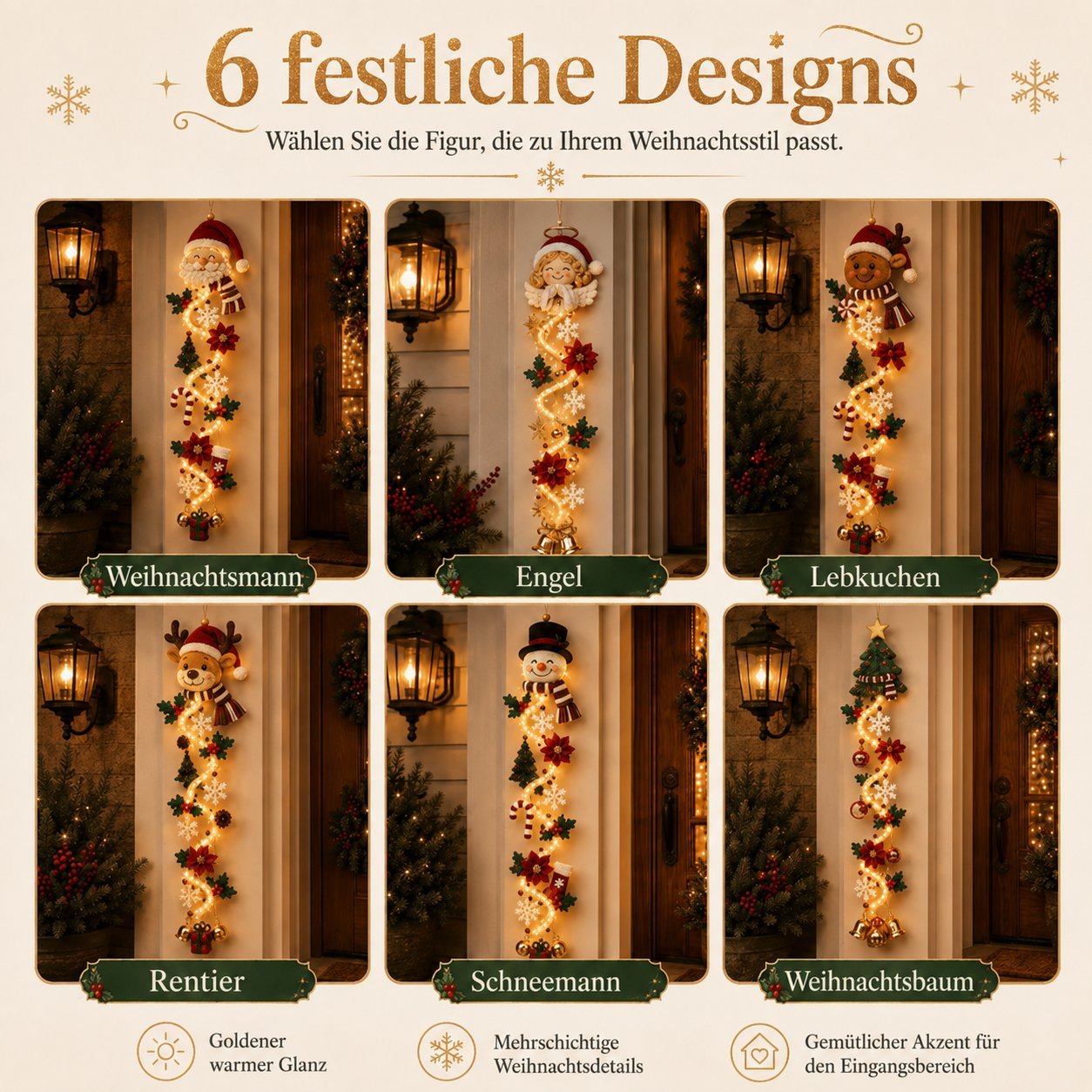 🎄 Leuchtender Weihnachtstürhänger
