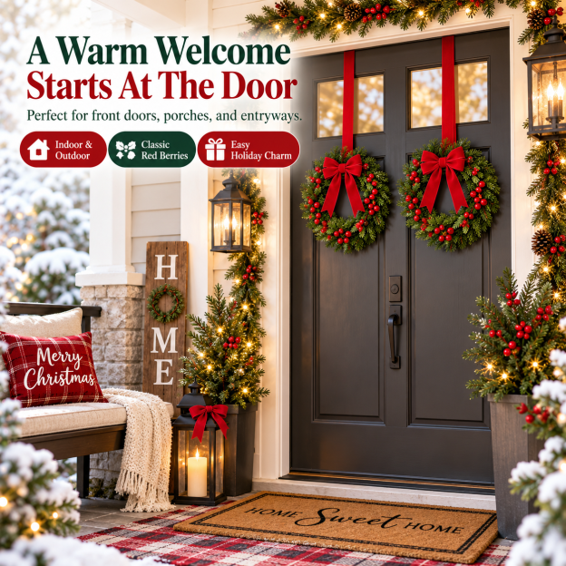 🏆2025 Super Value Set(50% OFF)💥🔥 Retrowavy Christmas Kitchen Cabinet Wreaths