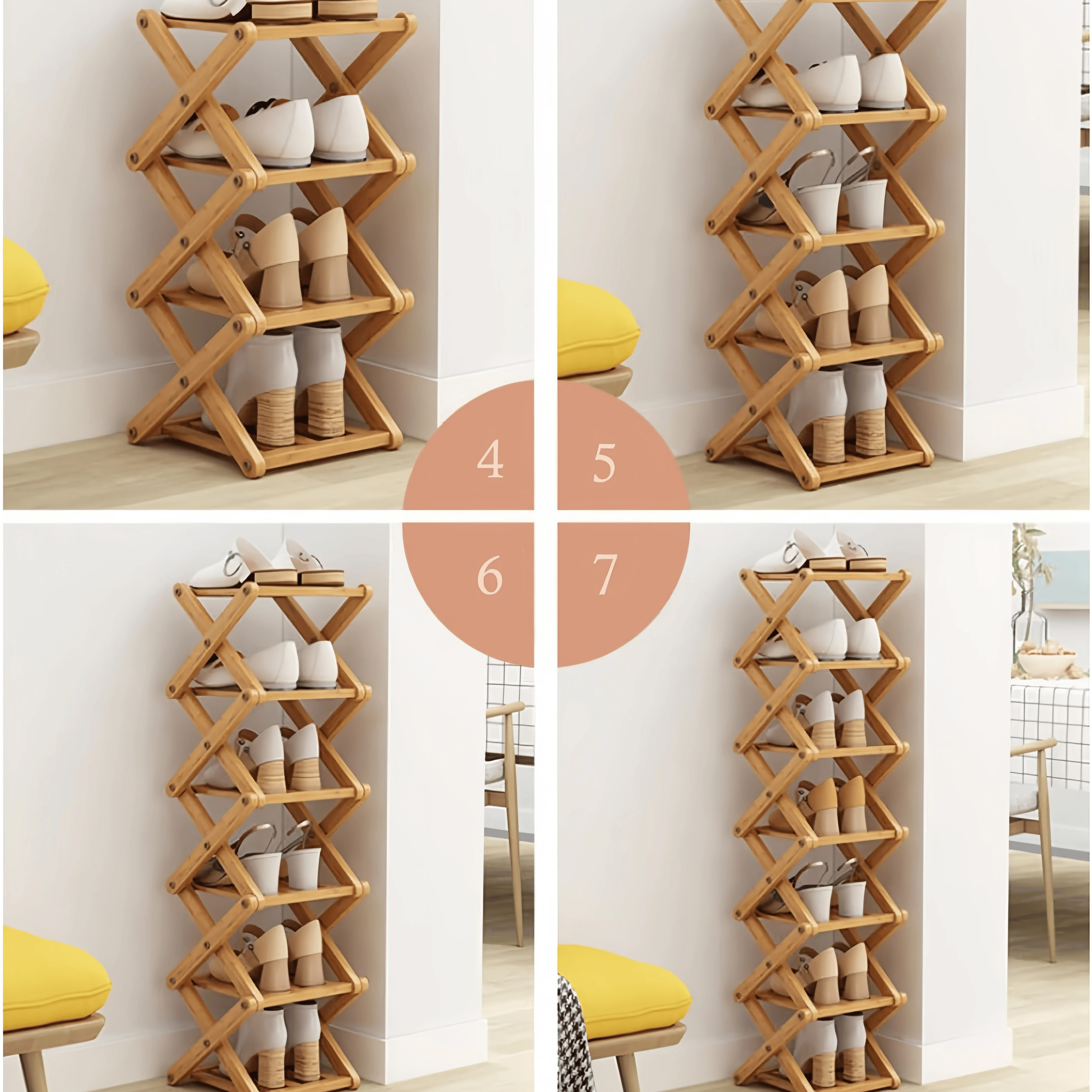 The 9-Tier No-Assembly Bamboo Rack !🌿👟