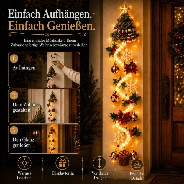 🎄 Leuchtender Weihnachtstürhänger