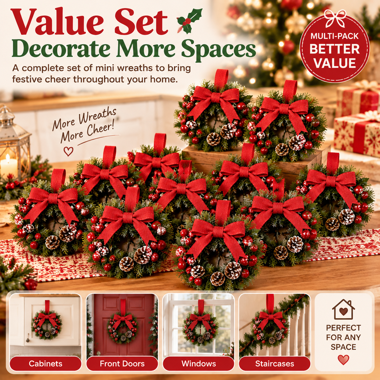 🏆2025 Super Value Set(50% OFF)💥🔥 Retrowavy Christmas Kitchen Cabinet Wreaths