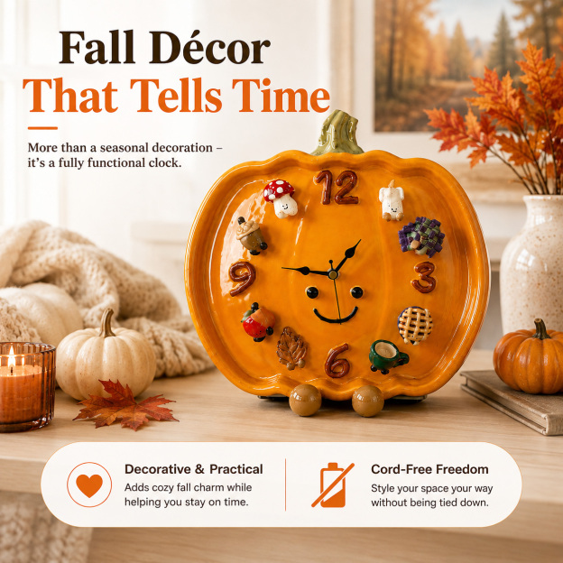 🎃 Interchangeable Magnetic Charm Pumpkin Clock
