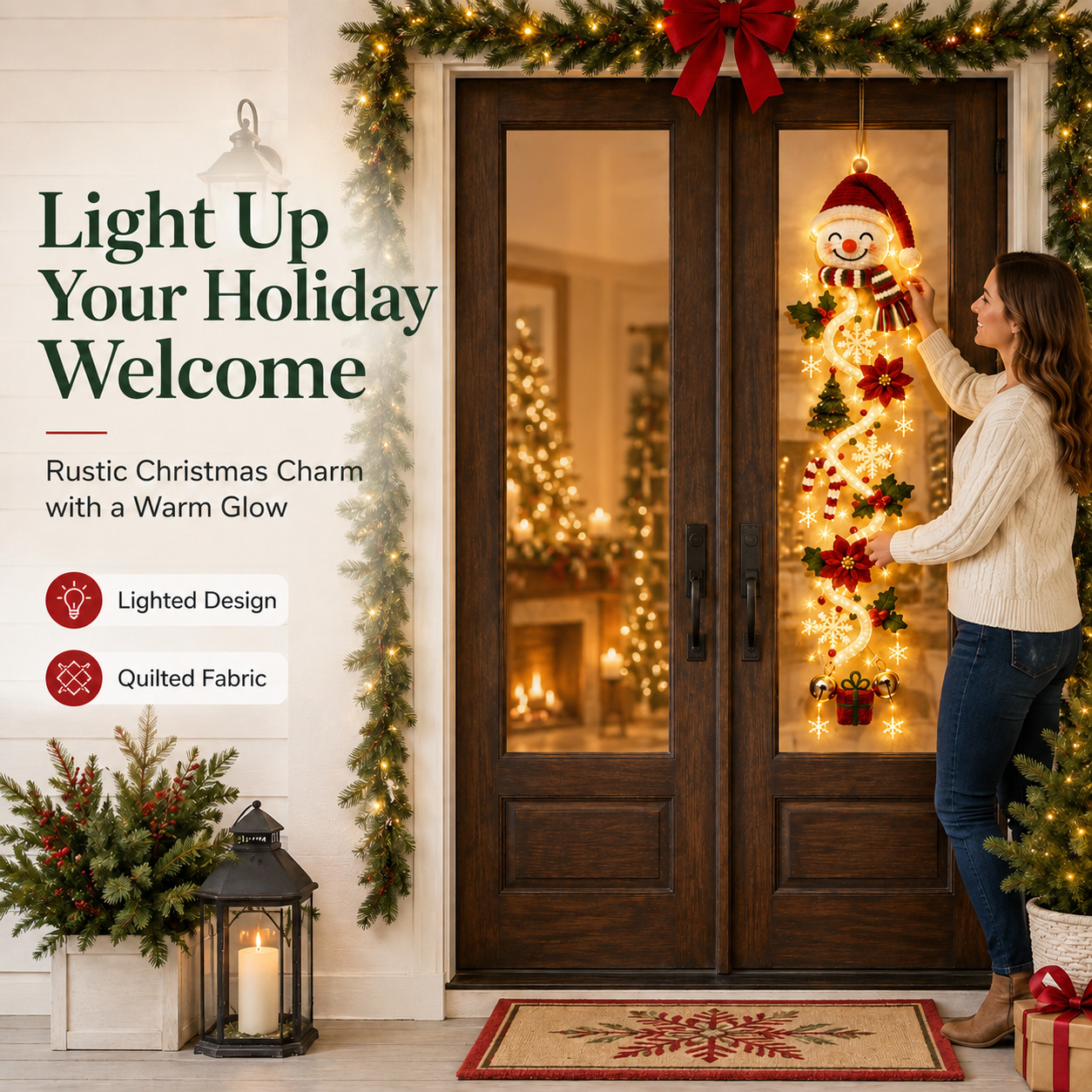 🎄 Glowing Christmas Door Hanger