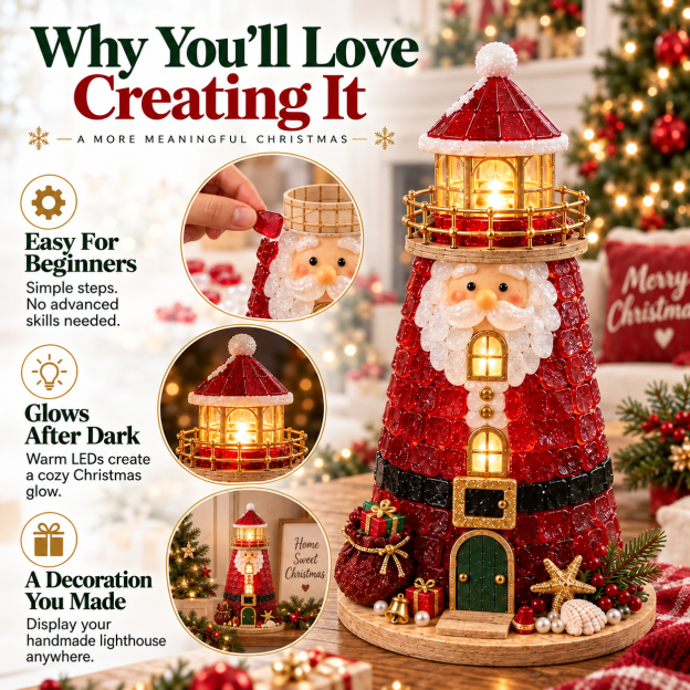 🎄Beginner-Friendly DIY Lighted Christmas Character Sea Glass