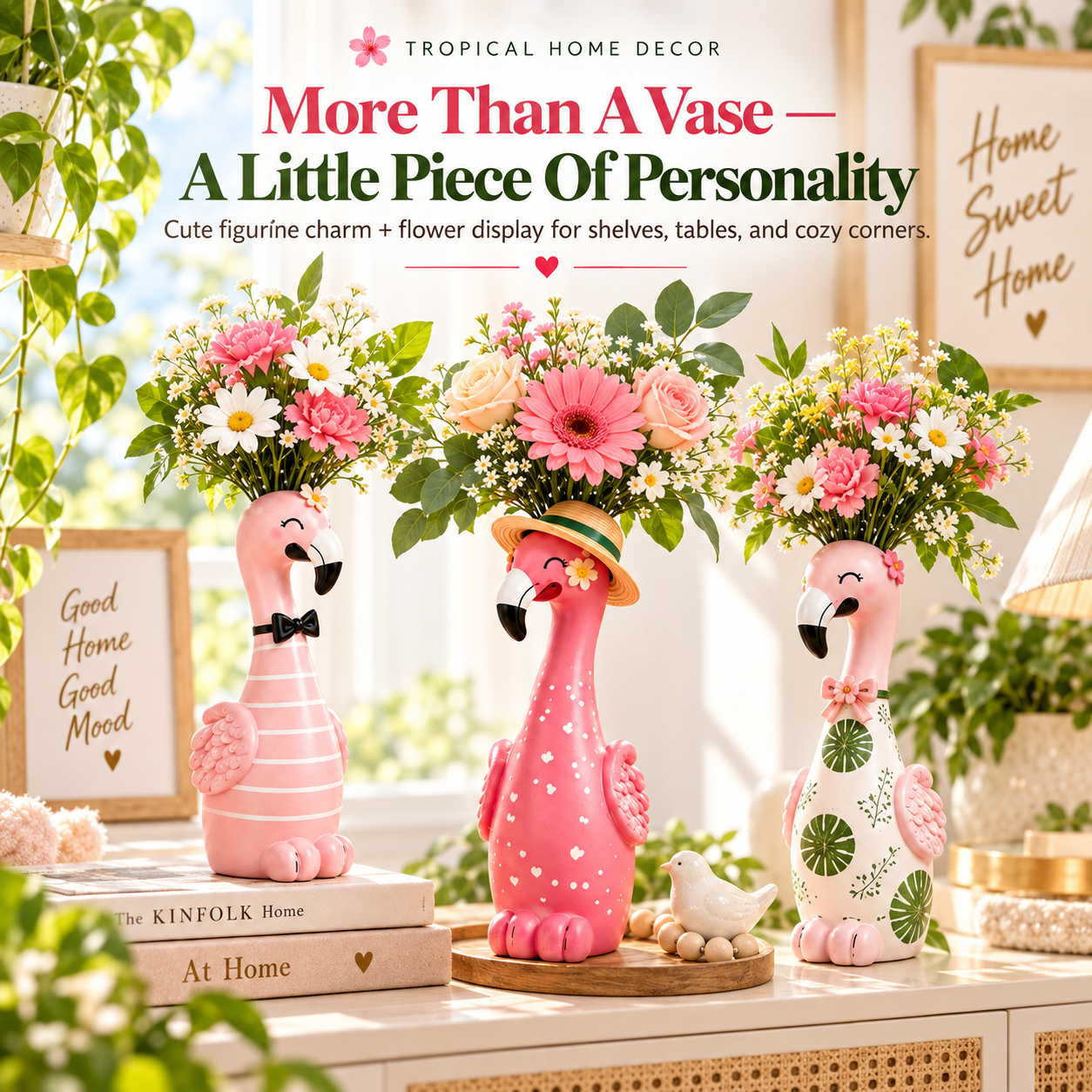 🦩Cute Flamingo Figurine Decorative Vase