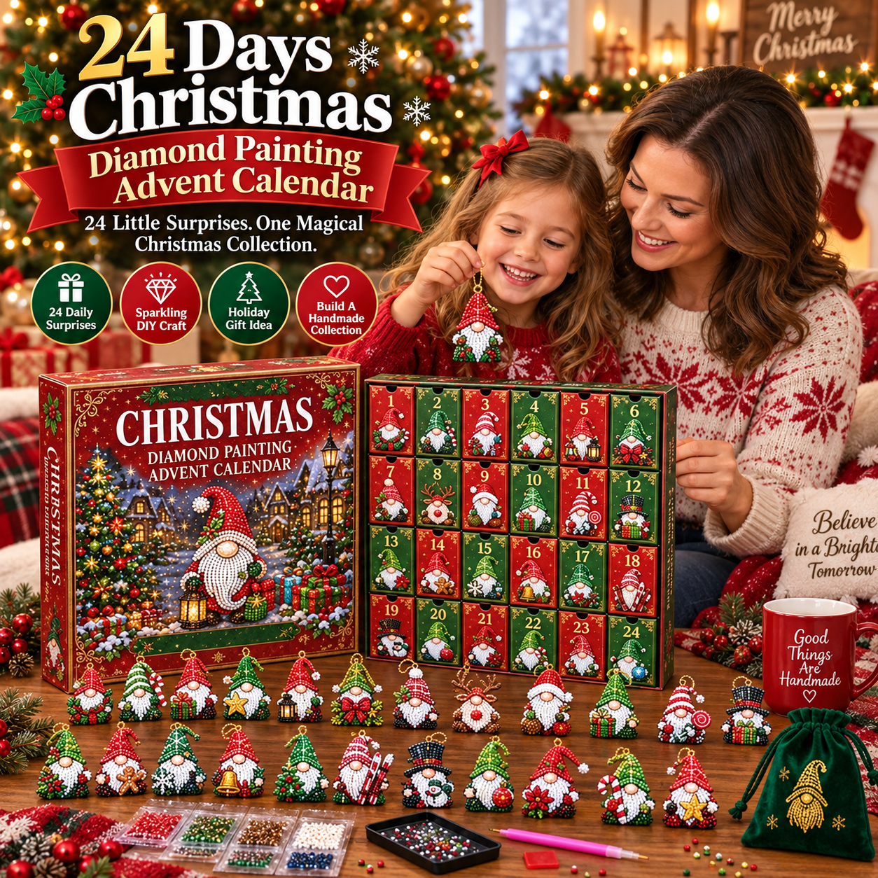 24 Days Christmas Diamond Painting Advent Calendar
