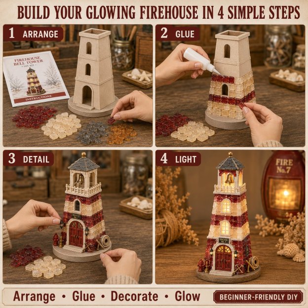  🚒Vintage Firehouse Mosaic Light DIY Kit 💕