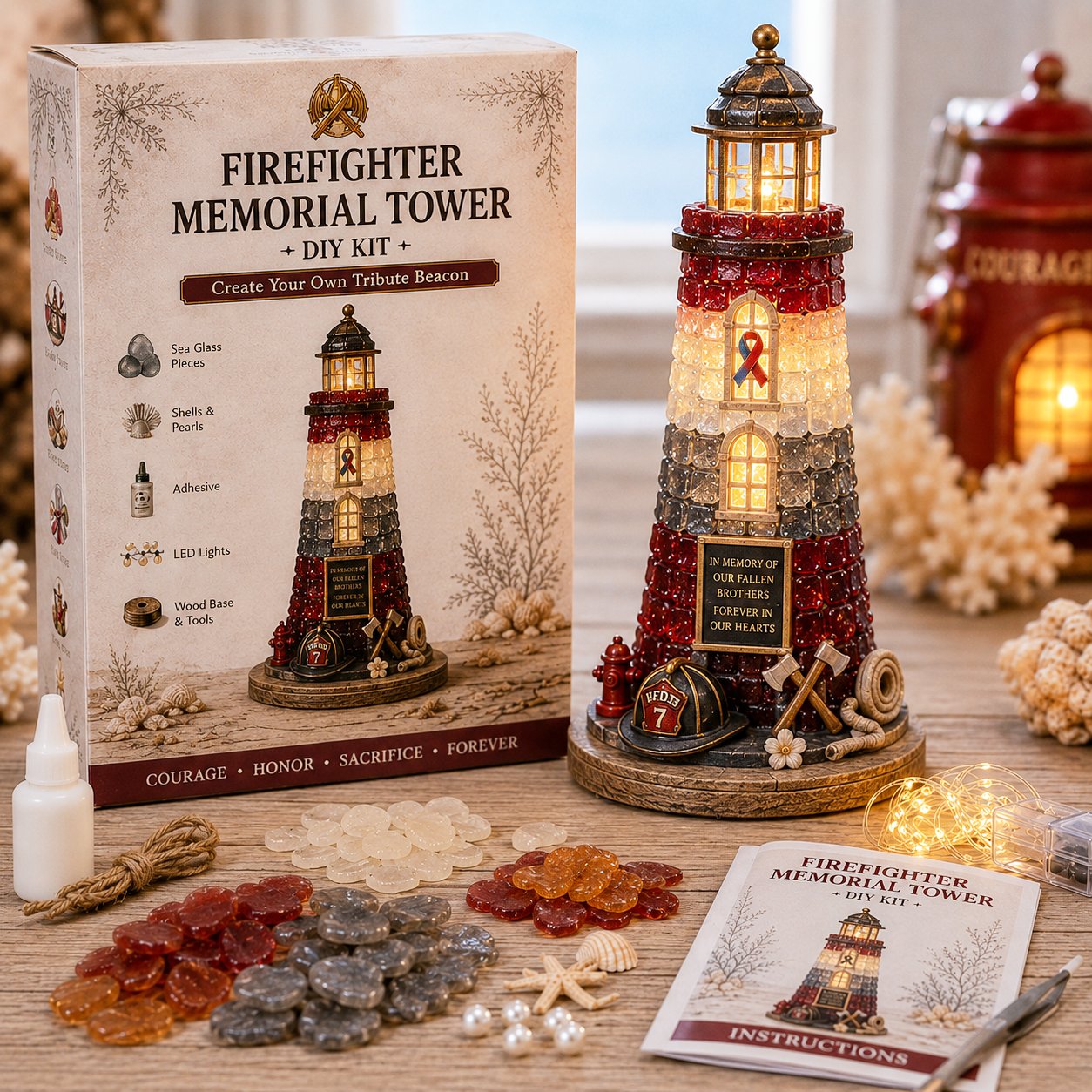  🚒Vintage Firehouse Mosaic Light DIY Kit 💕