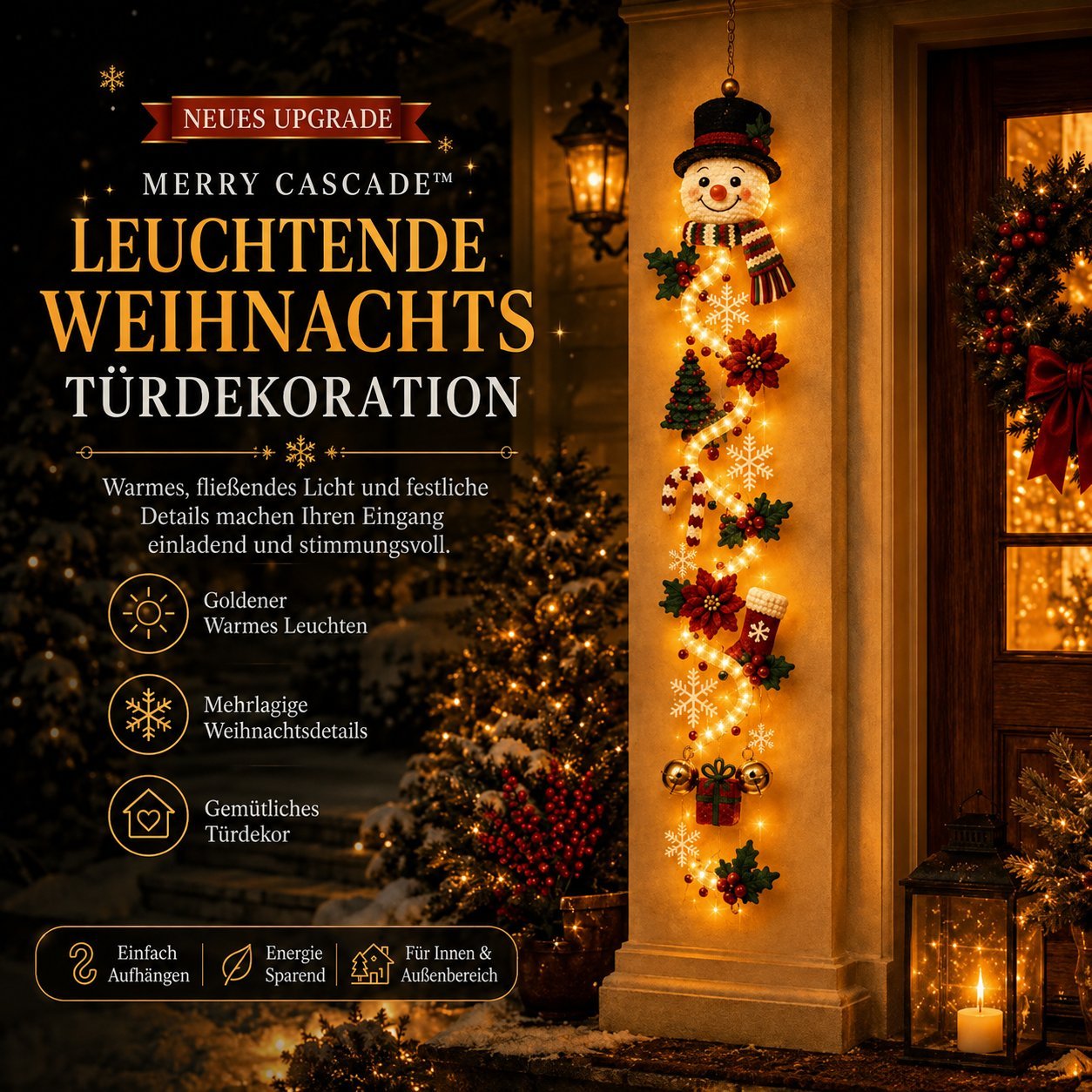 🎄 Leuchtender Weihnachtstürhänger