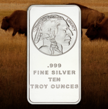 10 oz Silvertowne Mint Buffalo Silver Bar