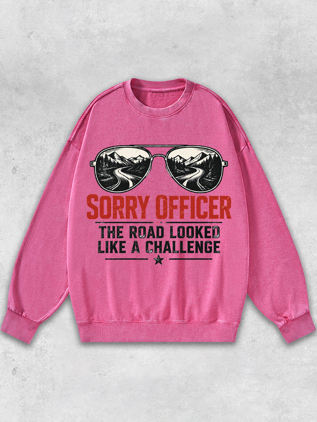 Grinram The Road Looked Like A Challenge Washed Sweatshirt