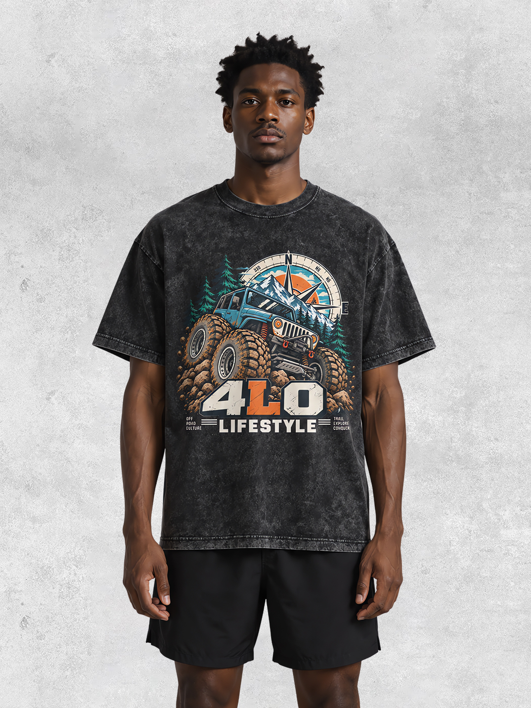 Grinram 4LO Lifestyle Off Road Washed T-Shirt
