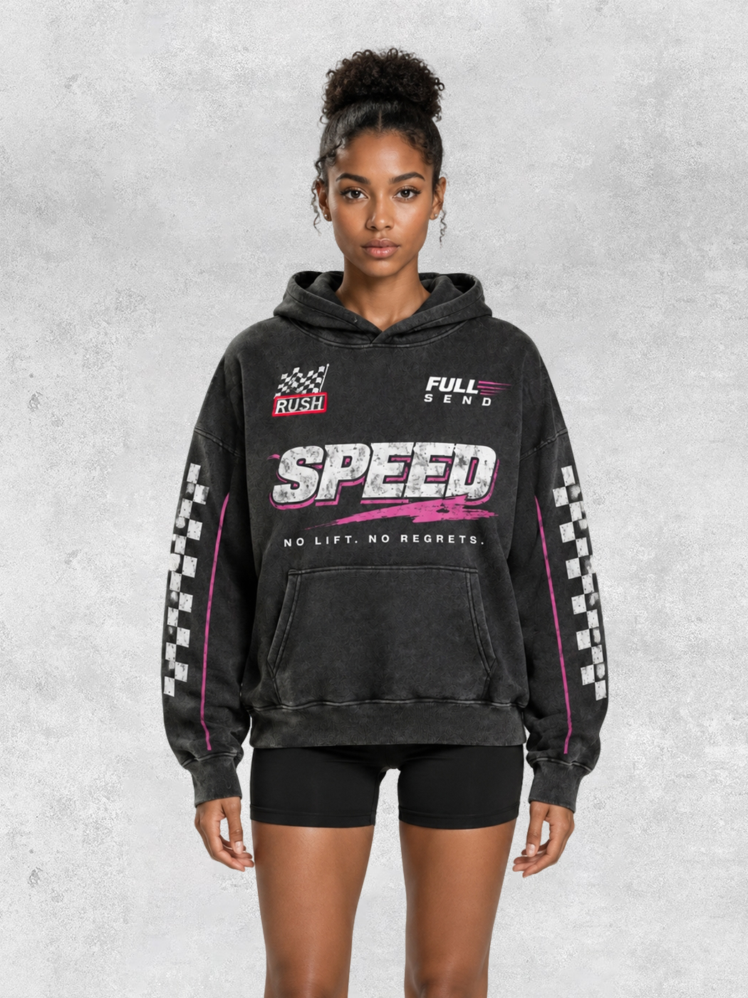 Grinram Speed No Lift No Regrets Washed Hoodie