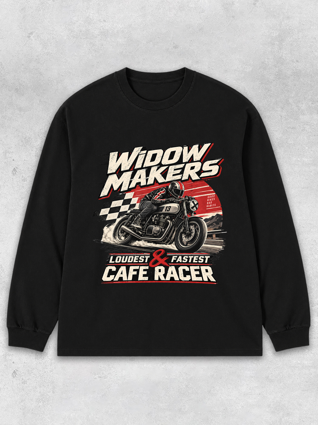 Grinram Widow Makers Cafe Racer Classic Long Sleeve T-Shirt