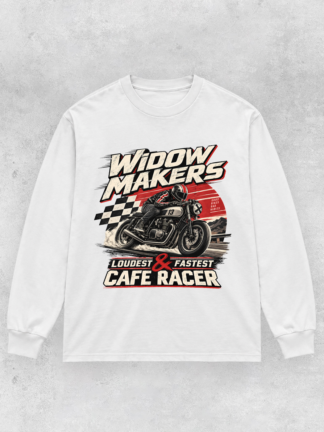 Grinram Widow Makers Cafe Racer Classic Long Sleeve T-Shirt
