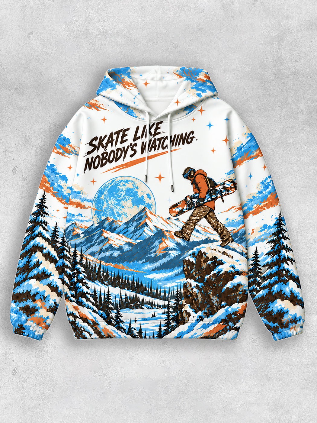 Grinram Skate Like Nobody's Watching All-Over Print Hoodie