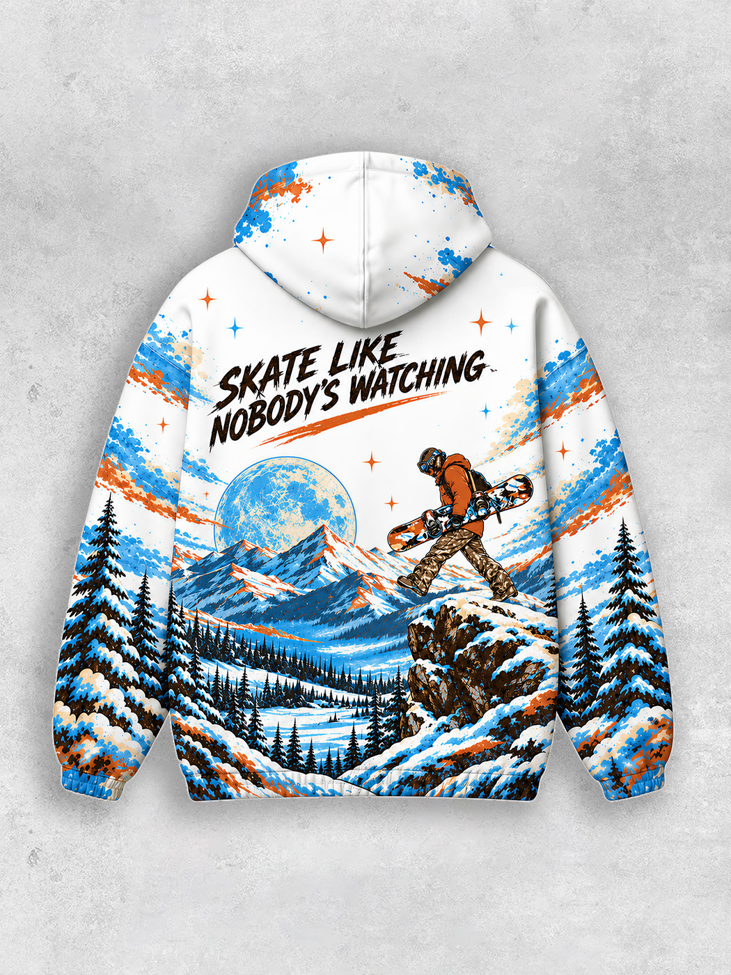 Grinram Skate Like Nobody's Watching All-Over Print Hoodie