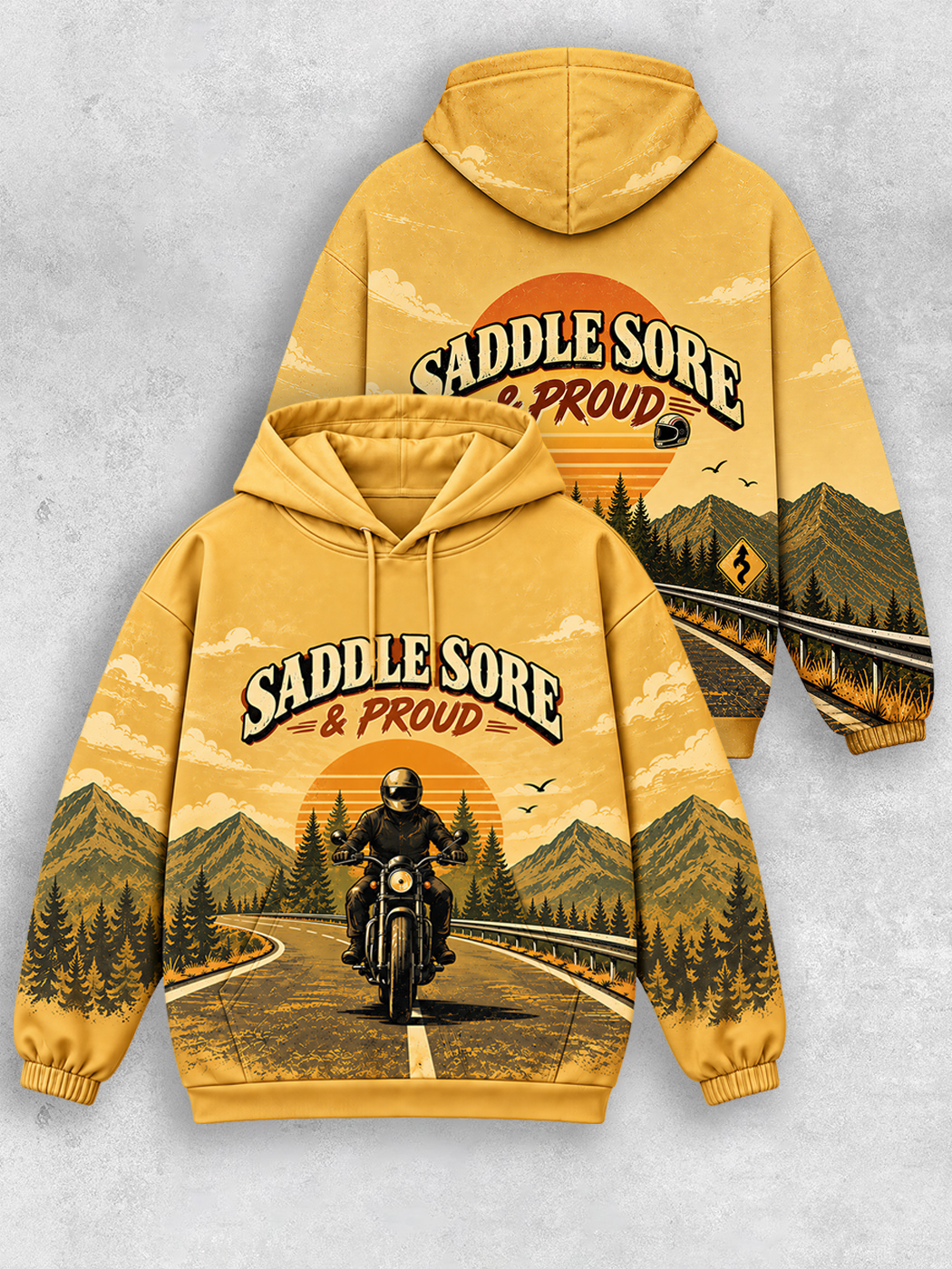 Grinram Saddle Sore and Proud All-Over Print Hoodie